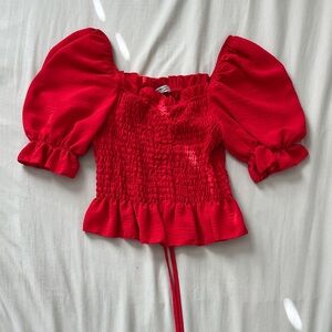 ♥️ Made in Italy Red Cropped Blouse